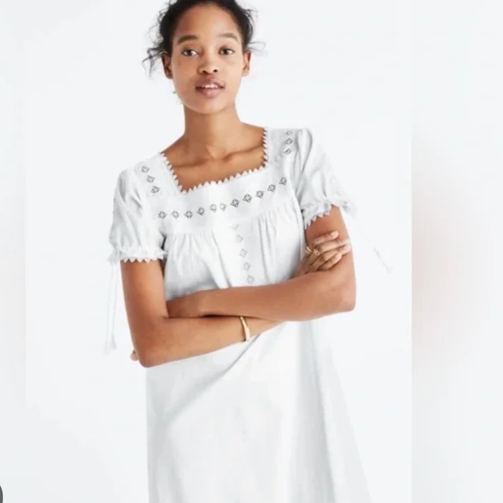 nwt madewell medium Elegant White Eyelet Dress sold out - Picture 7 of 7